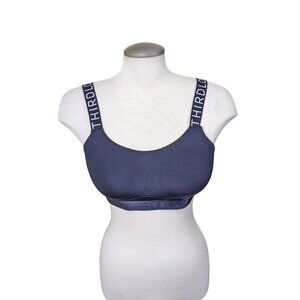 ThirdLove Kinetic Black Sports Bra with Logo Straps Size 34B Wireless